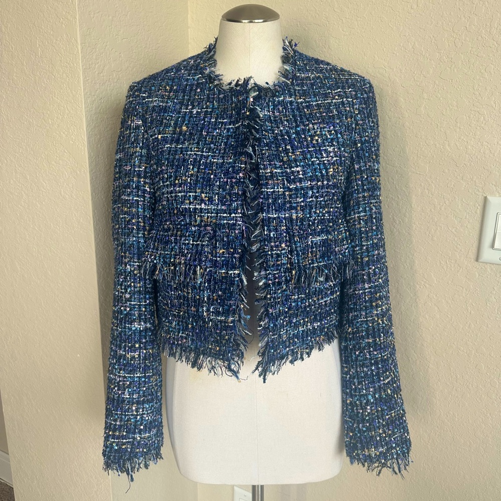 Women's Blue Tweed Jacket
